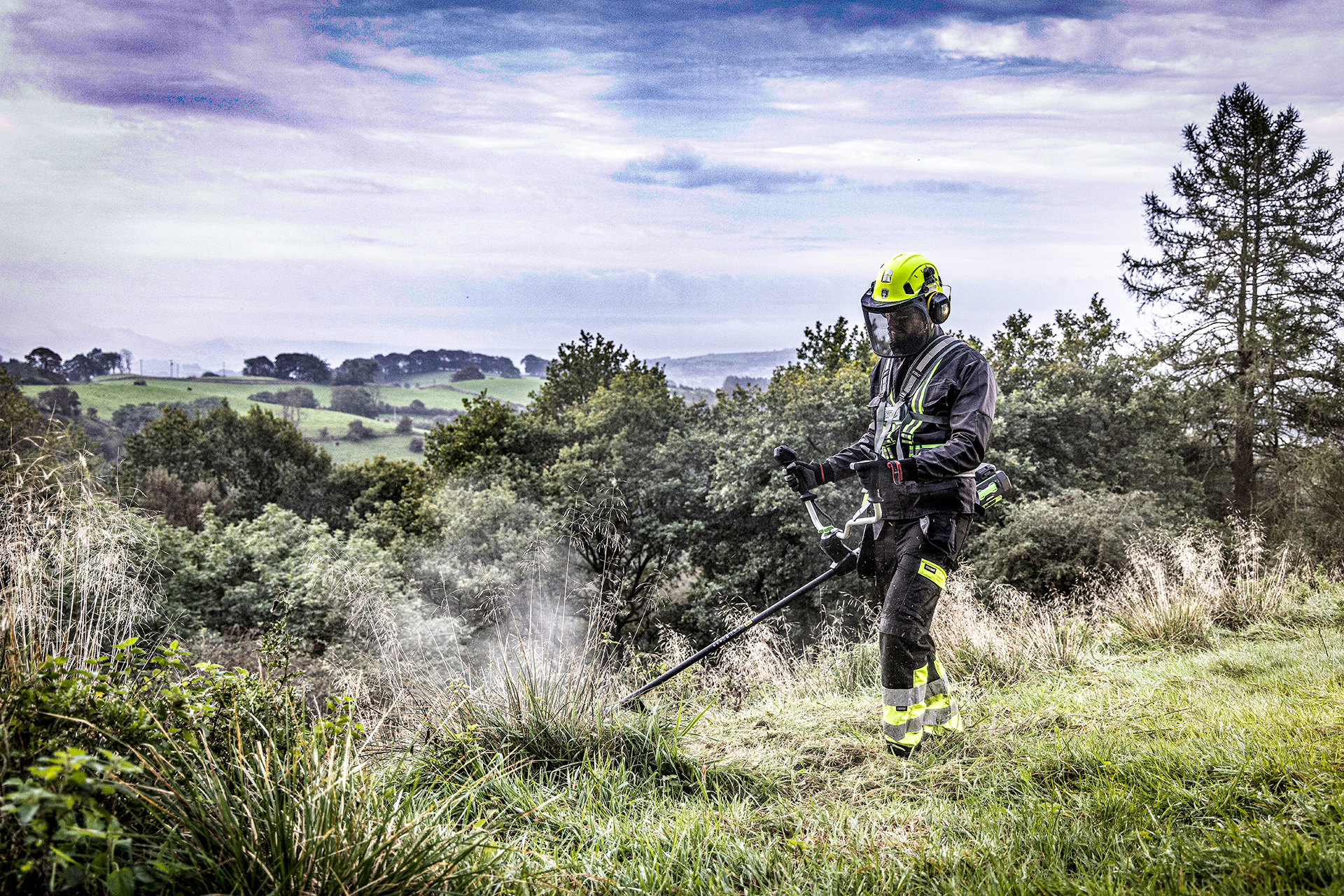 documentary advertising photography for ego power tools shot in Cheshire and Manchester